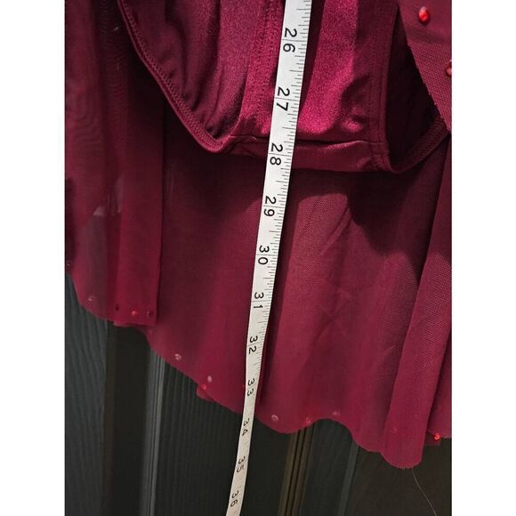 Weissman NWOT custom costume ruby red child large lyrical jazz contemporary - Picture 12 of 14